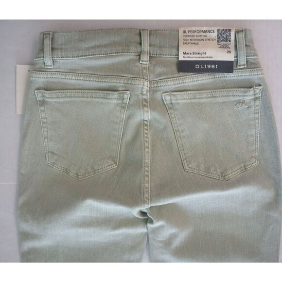 DL1961 Women Sz 25/0 Kiwi Raw Mara Straight Mid Rise Instasculpt Ankle Jeans $18 - Picture 5 of 11